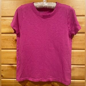 J. Crew Cotton Girlfriend Tee Bright Pink, Small